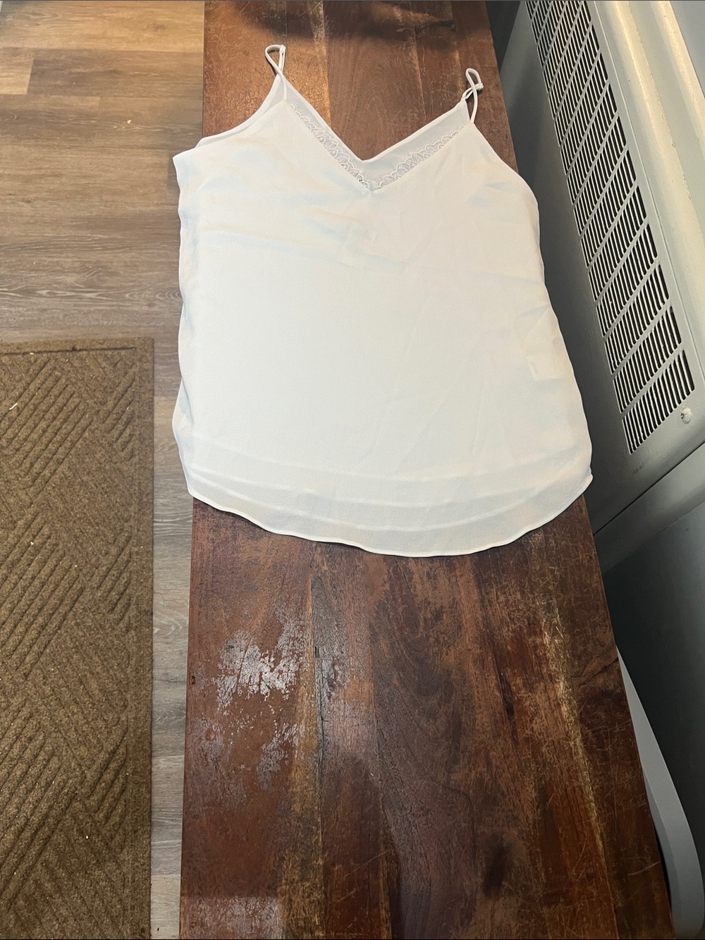 Express White Lace-Trim Spaghetti Strap Cami